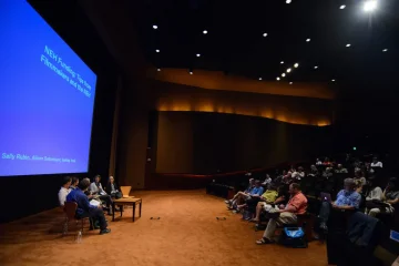 Oh photo of the panelists and audience for the panel "NEH Funding: Tips from Filmmakers and the NEH"